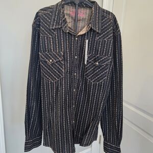 CINCH - MEN'S MODERN FIT VINTAGE STRIPE SNAP FRONT WESTERN SHIRT Medium